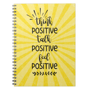 think positive feel positive mental health card notebook
