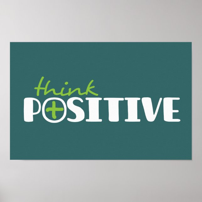 Think positive graphic long green poster (Front)