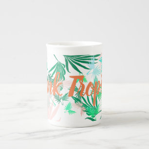 Think Positive Palm Tree Leaves Tea Coffee Mug Cup
