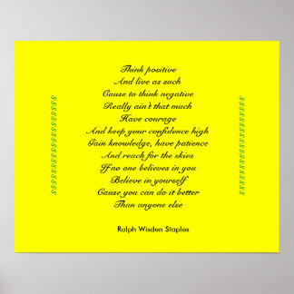 Think positive poster