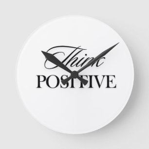 Think positive round clock
