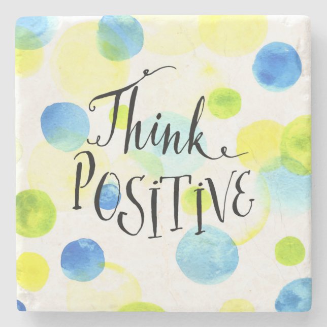 Think Positive Stone Coaster (Front)