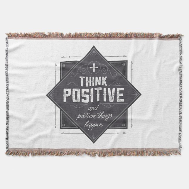 Think Positive Throw Blanket (Front)