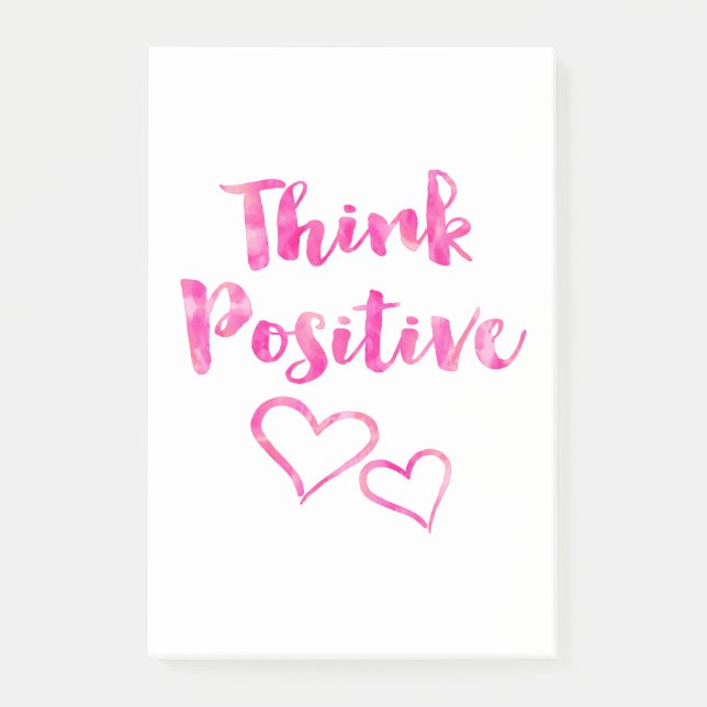 Think Positive Watercolor Quote Post-it Notes (Front)