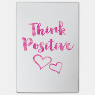 Think Positive Watercolor Quote Post-it Notes