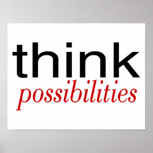 Think Possibilities Deep Red Poster