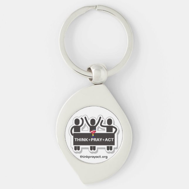 Think+Pray+Act Keychain (Front)