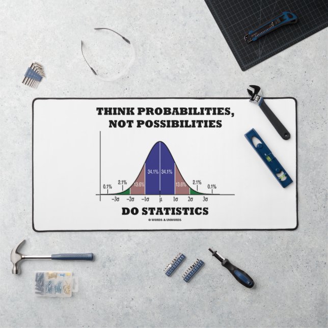 Think Probabilities, Not Possibilities Statistics Desk Mat (Workstation)