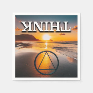 THINK Recovery Slogan Sunrise Napkin