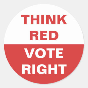 Think Red Vote Right Classic Round Sticker