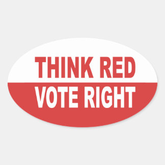 Think Red Vote Right Oval Sticker