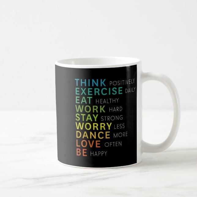 Think Sitive Affirmation Insrational Motivational  Coffee Mug (Right)