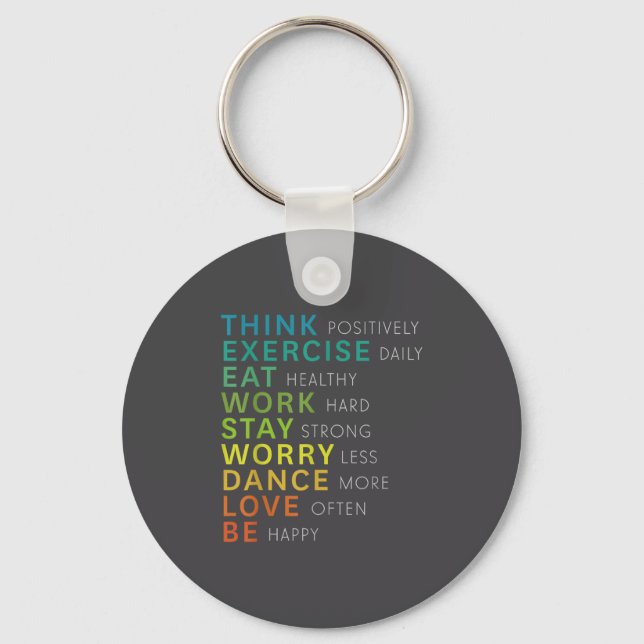 Think Sitive Affirmation Insrational Motivational  Key Ring (Front)