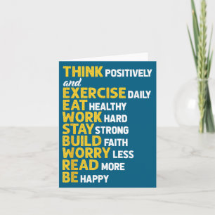 Think Sitively Exercise Daily Gym Workout Motivati Card