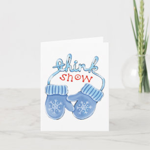 Think Snow Mittens Holiday Card