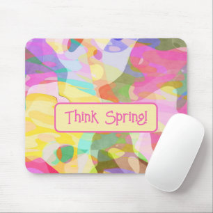 Think Spring! Pastel Abstract Art Design Mouse Pad