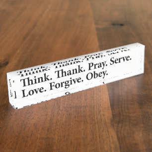 Think Thank Reminder Name Plate
