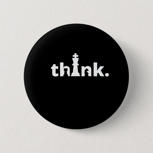 think,think chess 6 cm round badge (Front)
