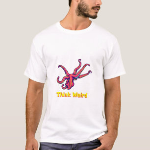 Think Weird Pixel Octopus Tee
