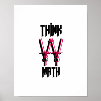 Think with math red poster