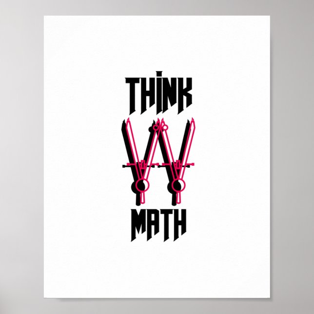 Think with math red poster (Front)
