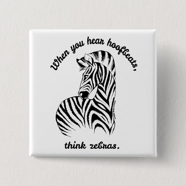 Think Zebras 15 Cm Square Badge (Front)