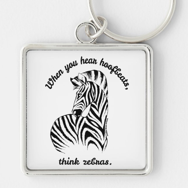 Think Zebras Key Ring (Front)