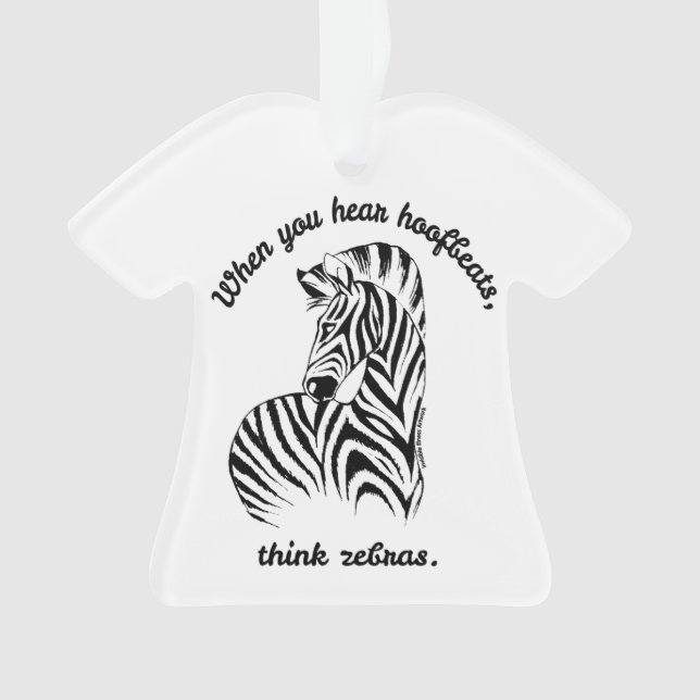 Think Zebras Ornament (Front)