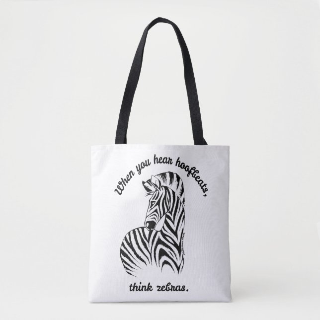 Think Zebras Tote Bag (Front)