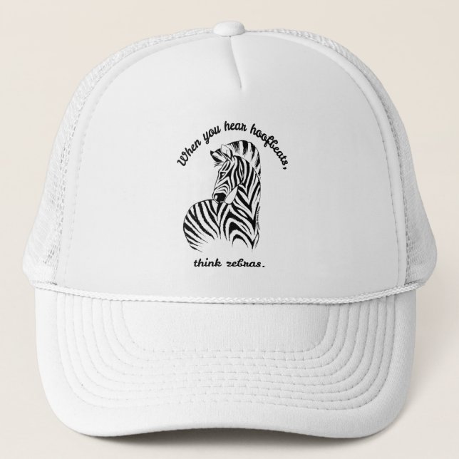 Think Zebras Trucker Hat (Front)