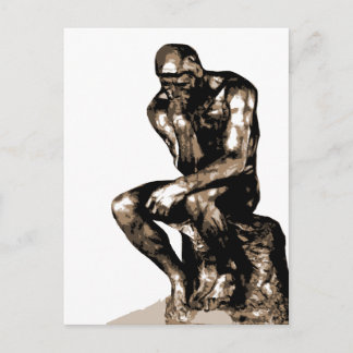 thinker without background 2 postcard