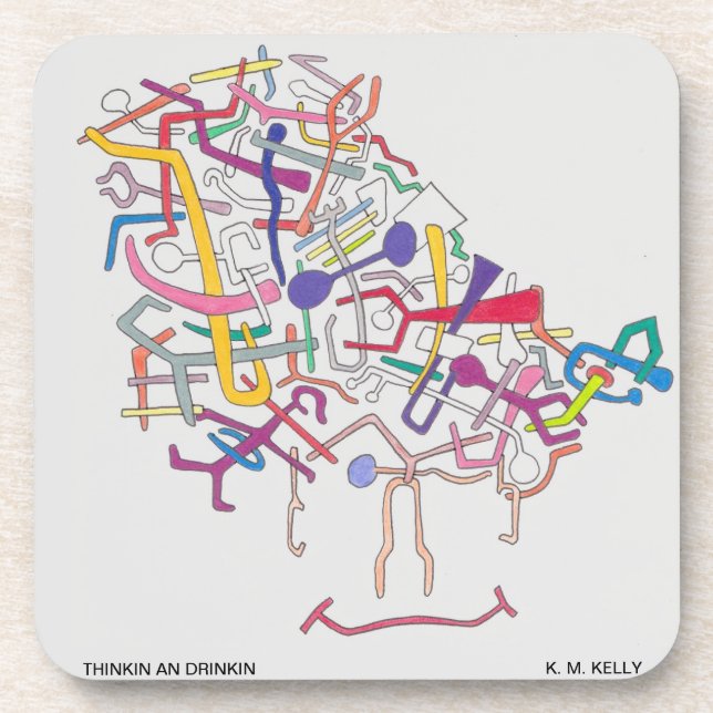 THINKIN AN DRINKIN -  COASTER (Front)