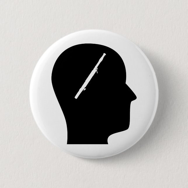 Thinking About Bassoon 6 Cm Round Badge (Front)