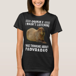 Thinking About Capybaras  Rodent Animal  Humour T-Shirt