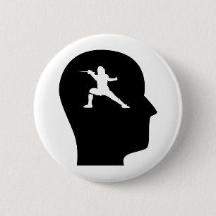 Thinking About Fencing 6 Cm Round Badge