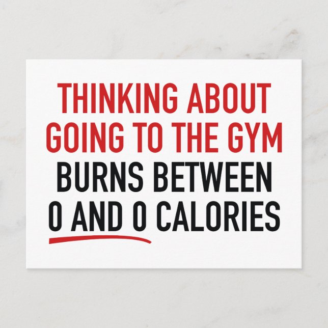 Thinking About Going To The Gym Postcard (Front)