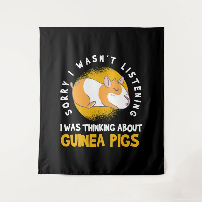 Thinking about Guinea Pig Cavy Roddent Tapestry (Front)