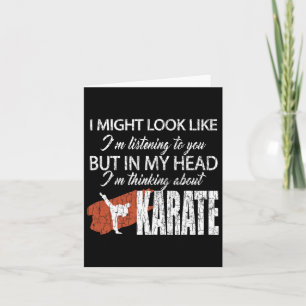 Thinking About Karate Funny Martial Arts Black Bel Card