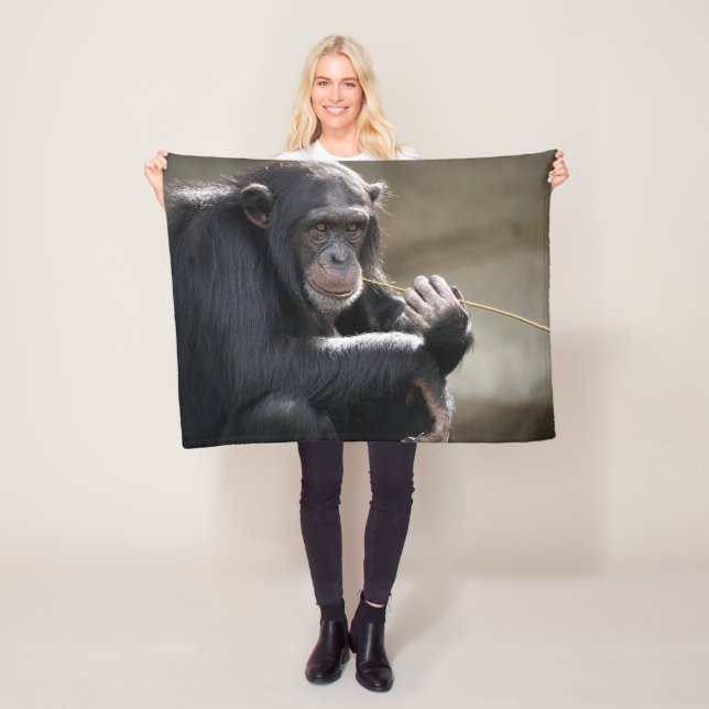 Thinking About Monkeying Around Fleece Blanket (In Situ)