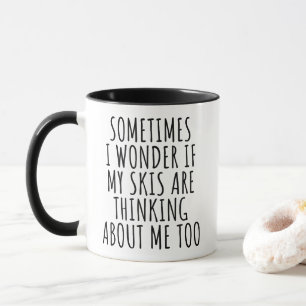 Thinking About My Skis Funny Skier Winter Sports Mug