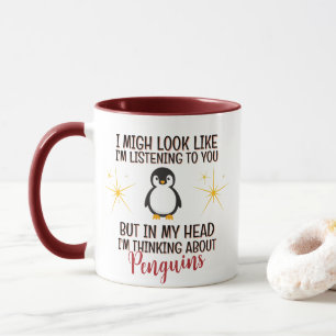 Thinking About Penguins – Funny Personalised Mug