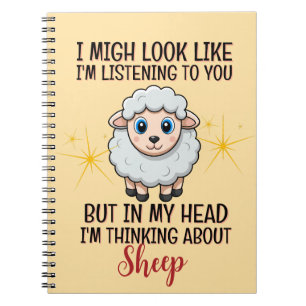 Thinking About Sheep – Funny Notebook