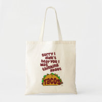 Thinking About Tacos Funny Food Cartoon Slogan