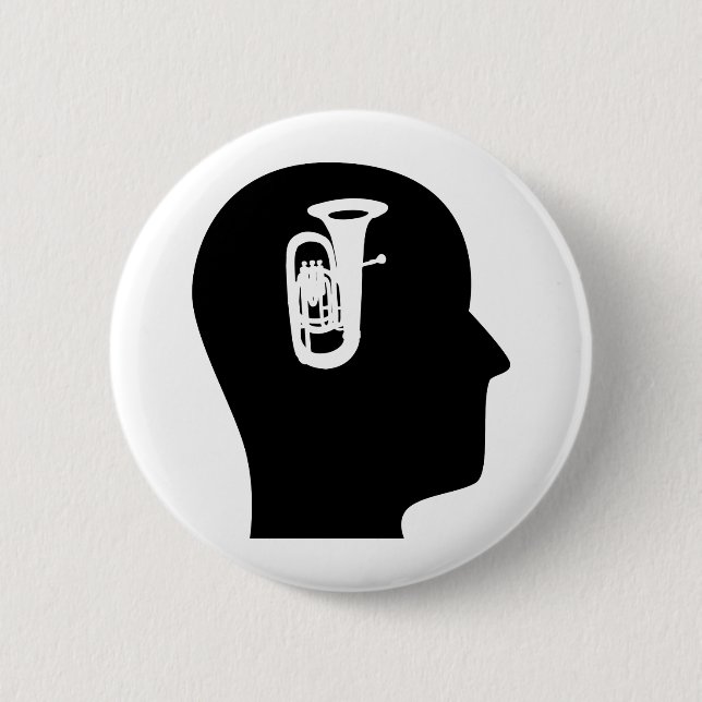 Thinking About Tuba 6 Cm Round Badge (Front)