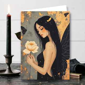Thinking About You | | Gothic Angel and Rose Card