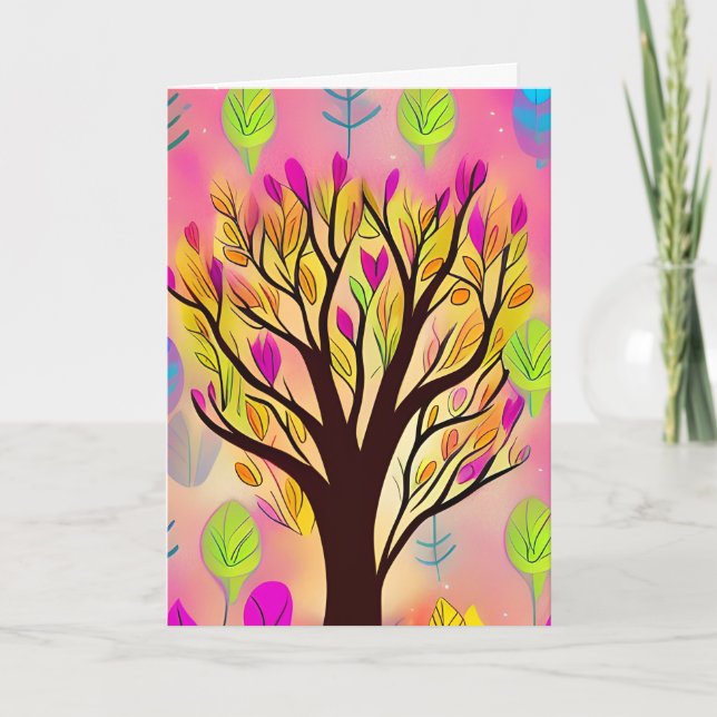 Thinking About You | Whimsical Tree Card (Front)