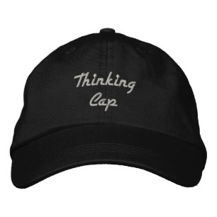 Thinking Cap Black with White Embroidery