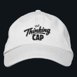 Thinking Cap Funny Humor<br><div class="desc">Thinking Cap Funny embroidered cap from Ricaso - Show off your sense of humor with the “Thinking Cap” text-based design — perfect for anyone whose mind never quite switches off. Simple, bold typography delivers the joke instantly, making it relatable for thinkers, planners, worriers, and anyone who tends to analyze things...</div>