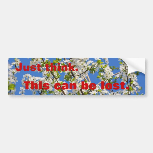thinking carefully bumper sticker (Front)