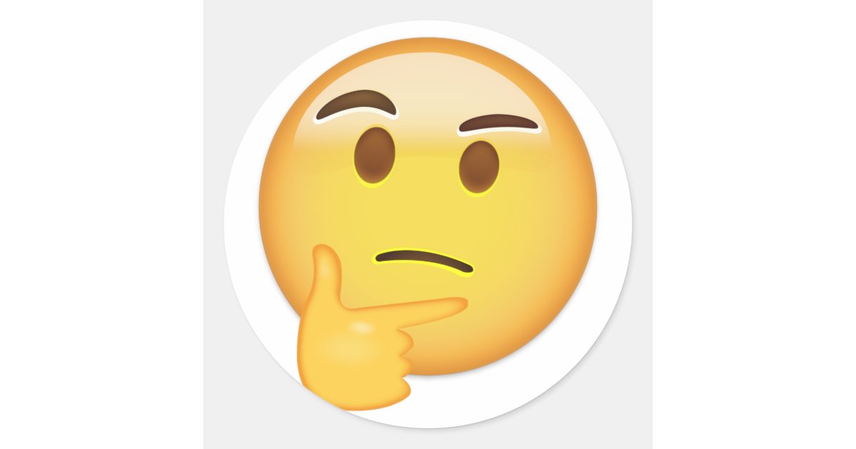 Thinking Face Emoji Classic Round Sticker | Zazzle